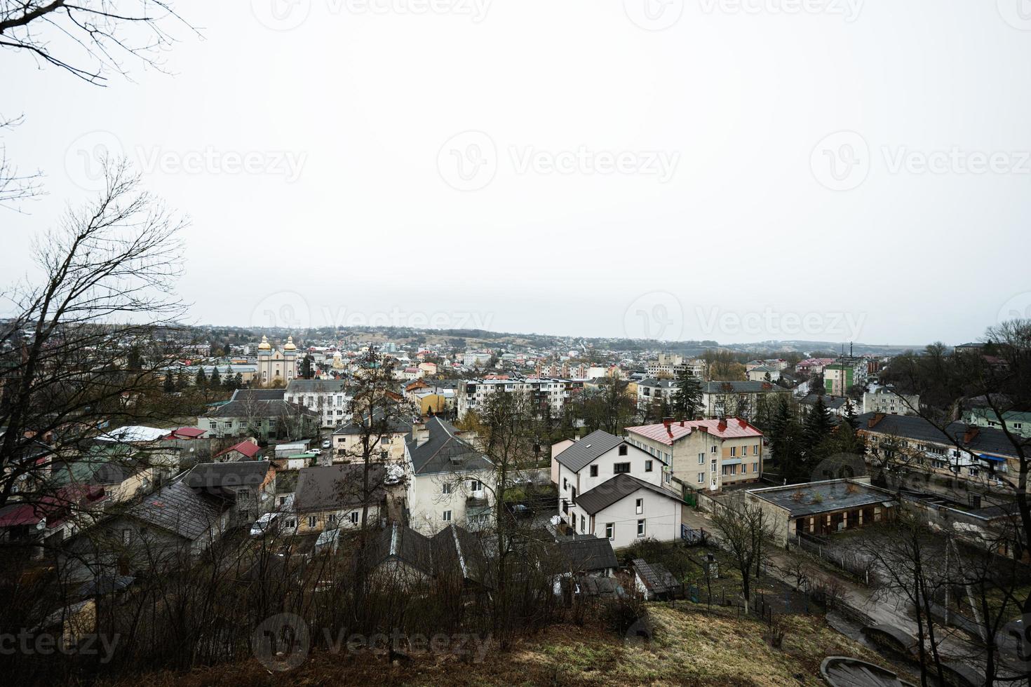 panorama Visualizza di terebovlia città a partire dal castello, ternopil regione, Ucraina. foto