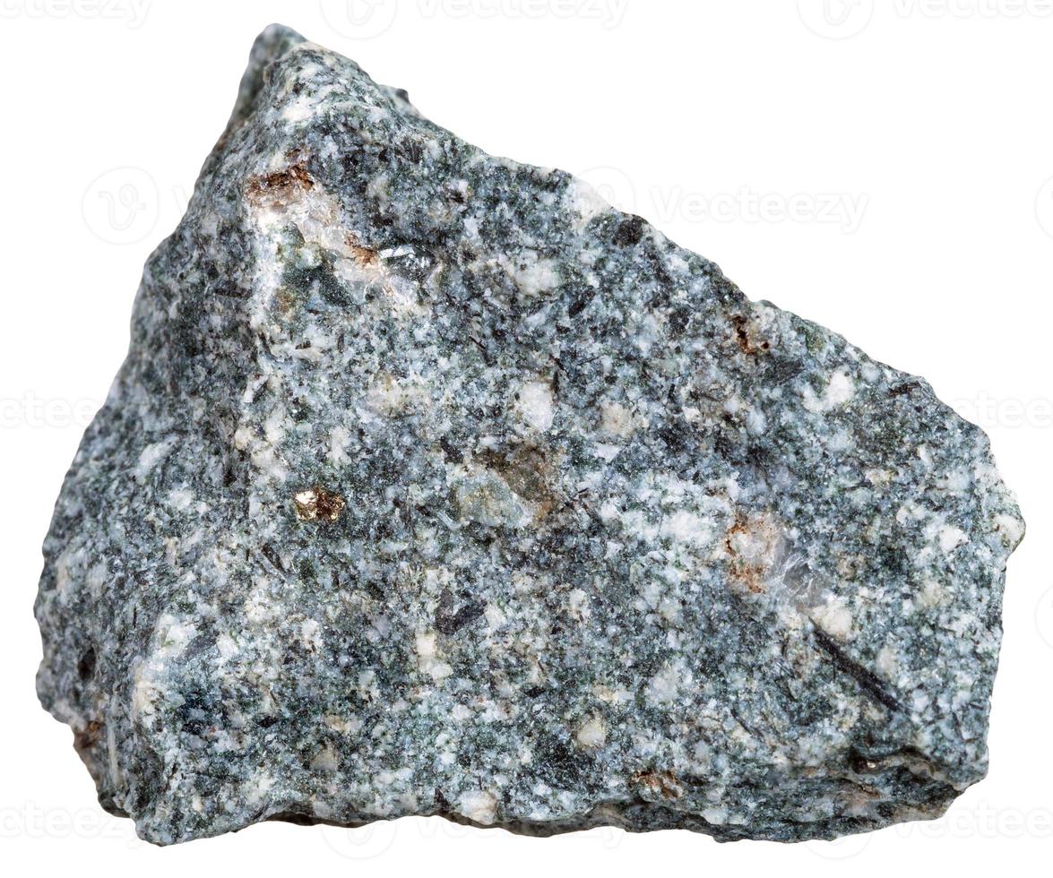 naturale diorite minerale isolato su bianca foto