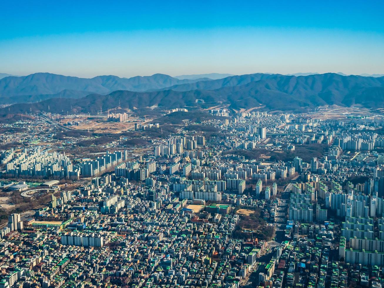 vista aerea della città di seoul, corea del sud foto