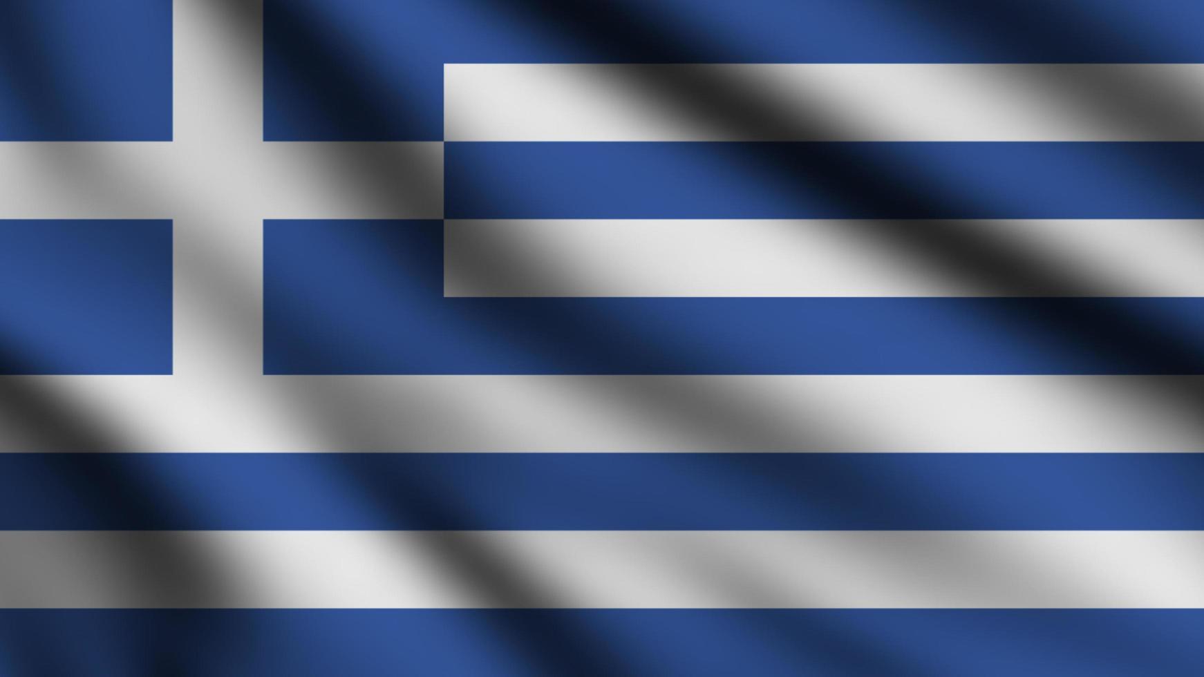 Grecia bandiera soffiaggio nel il vento. pieno pagina volante bandiera. 3d illustrazione foto