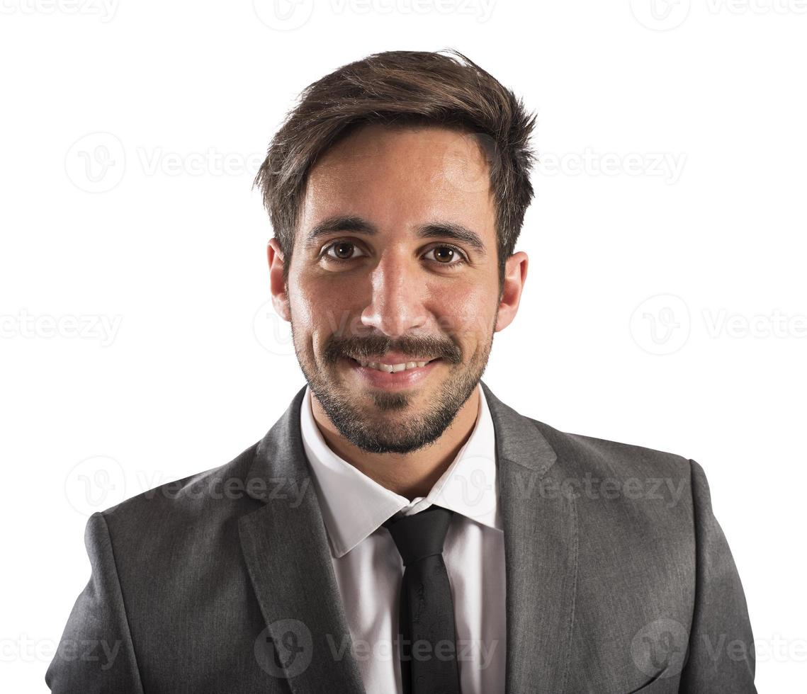 sorridente uomo d'affari avvicinamento ritratto foto