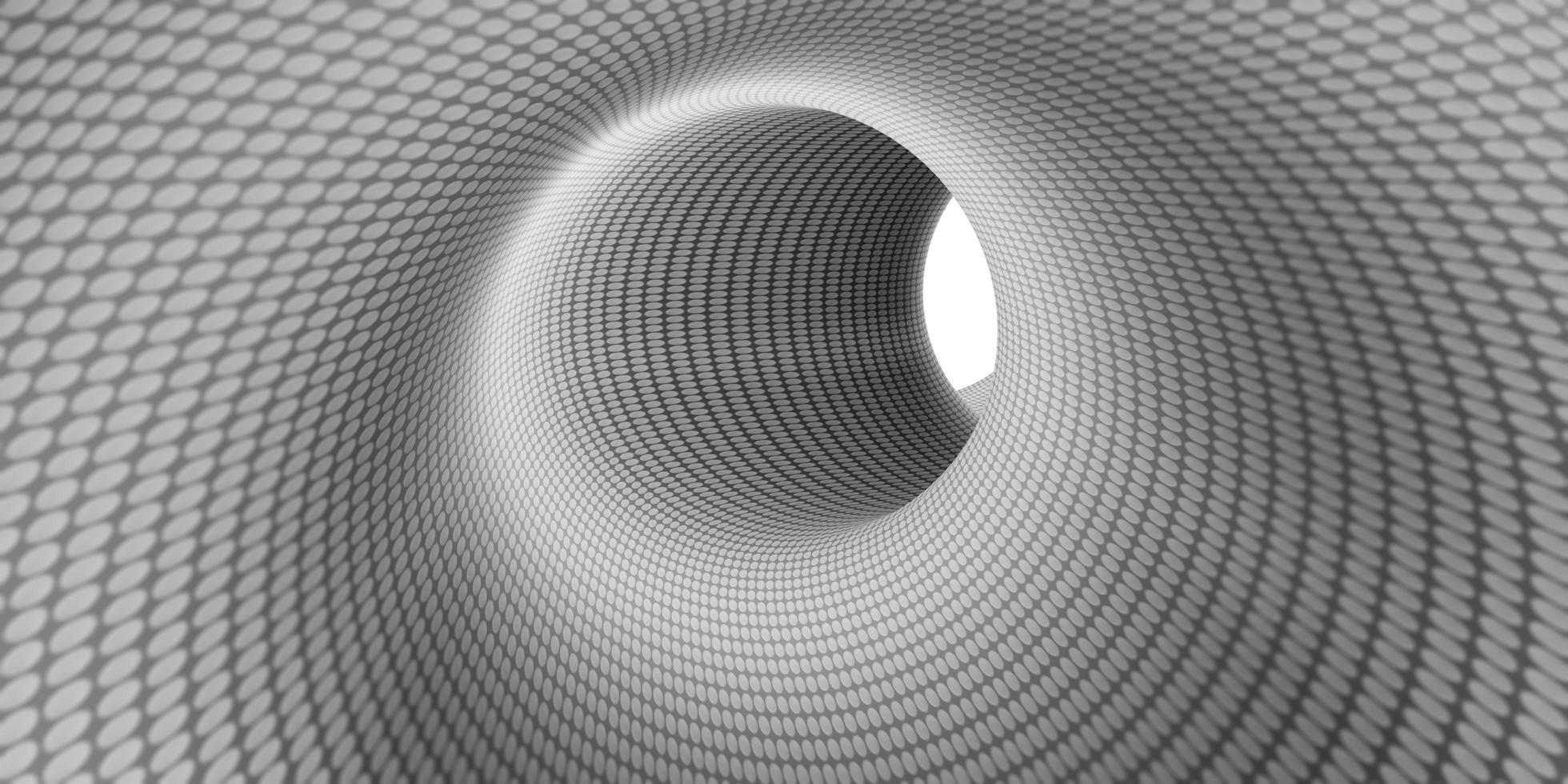 Illustrazione 3D di un modello a spirale del cerchio profondo in un tubo foto