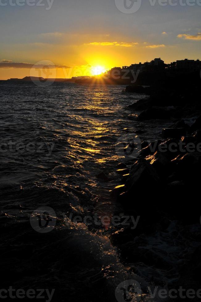 tramonto sul mare foto