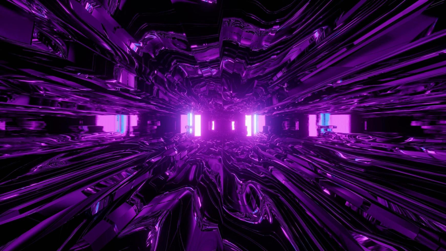Illustrazione 3D del tunnel scuro geometrico foto