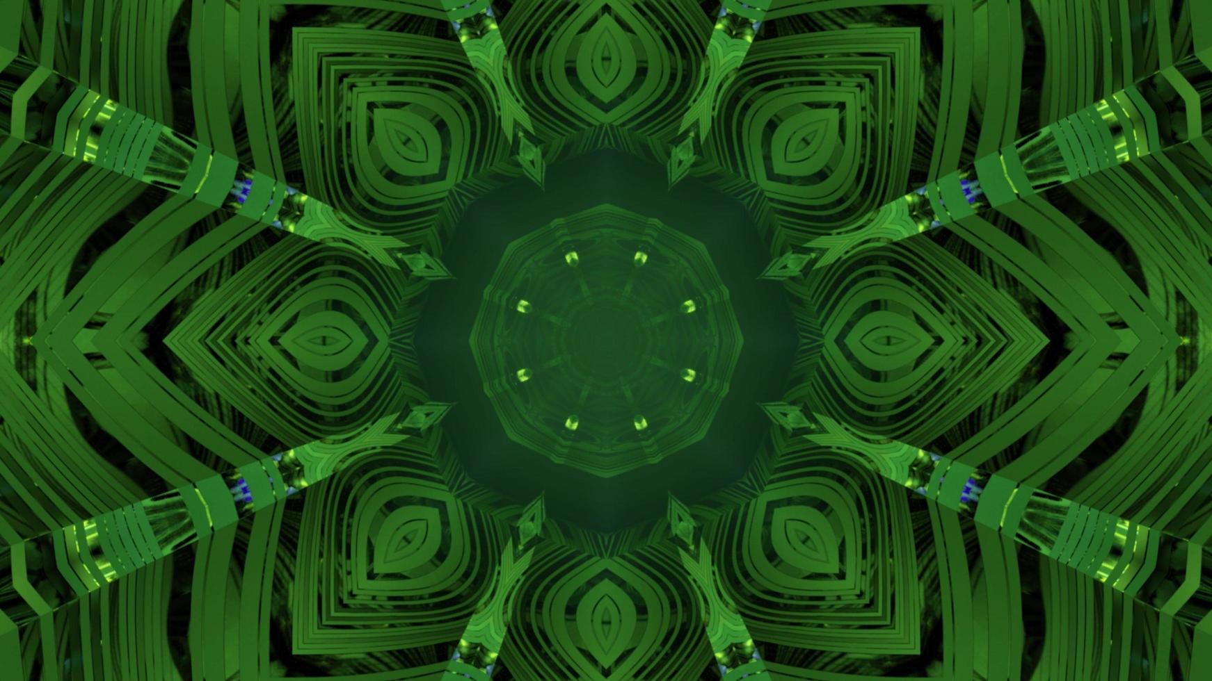 tunnel verde con illustrazione 3d motivo ornamentale foto