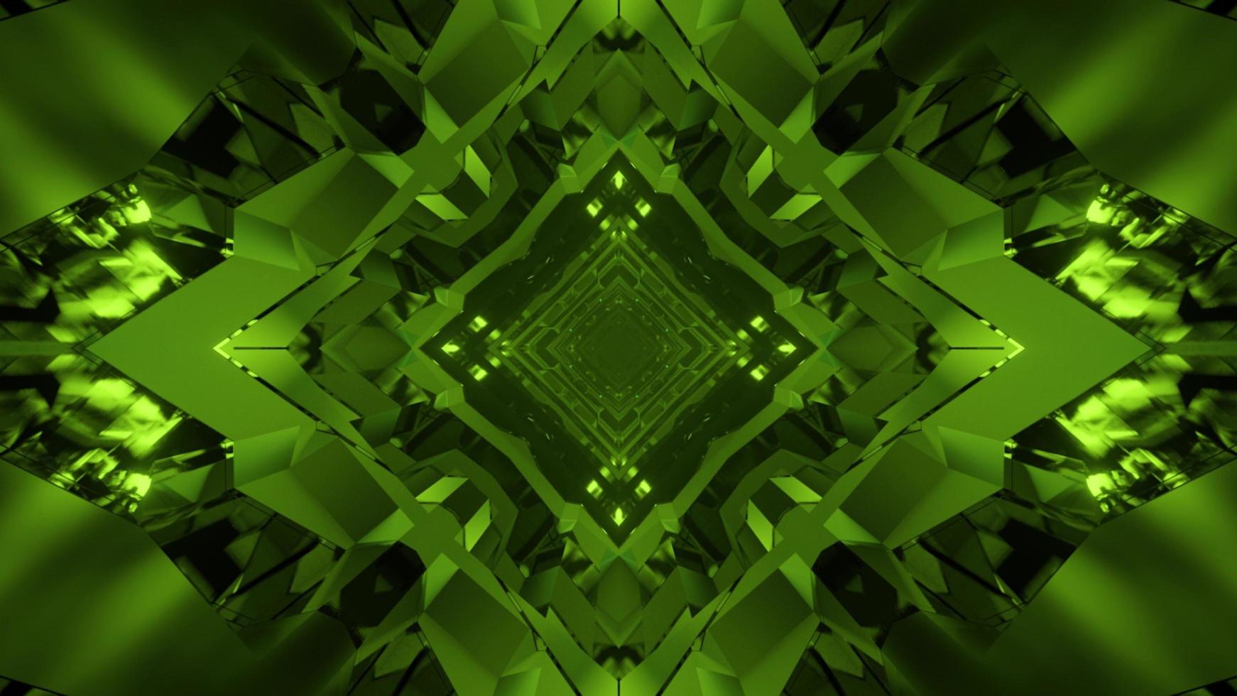 Illustrazione 3D del tunnel di cristallo geometrico foto
