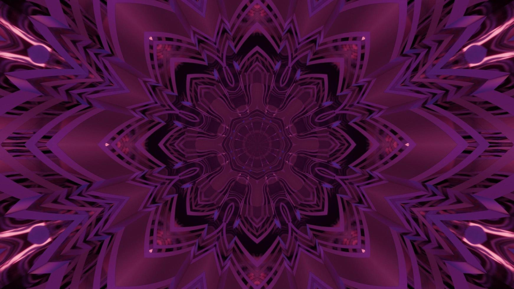 frattale viola ornamento di cristallo 3d'illustrazione foto