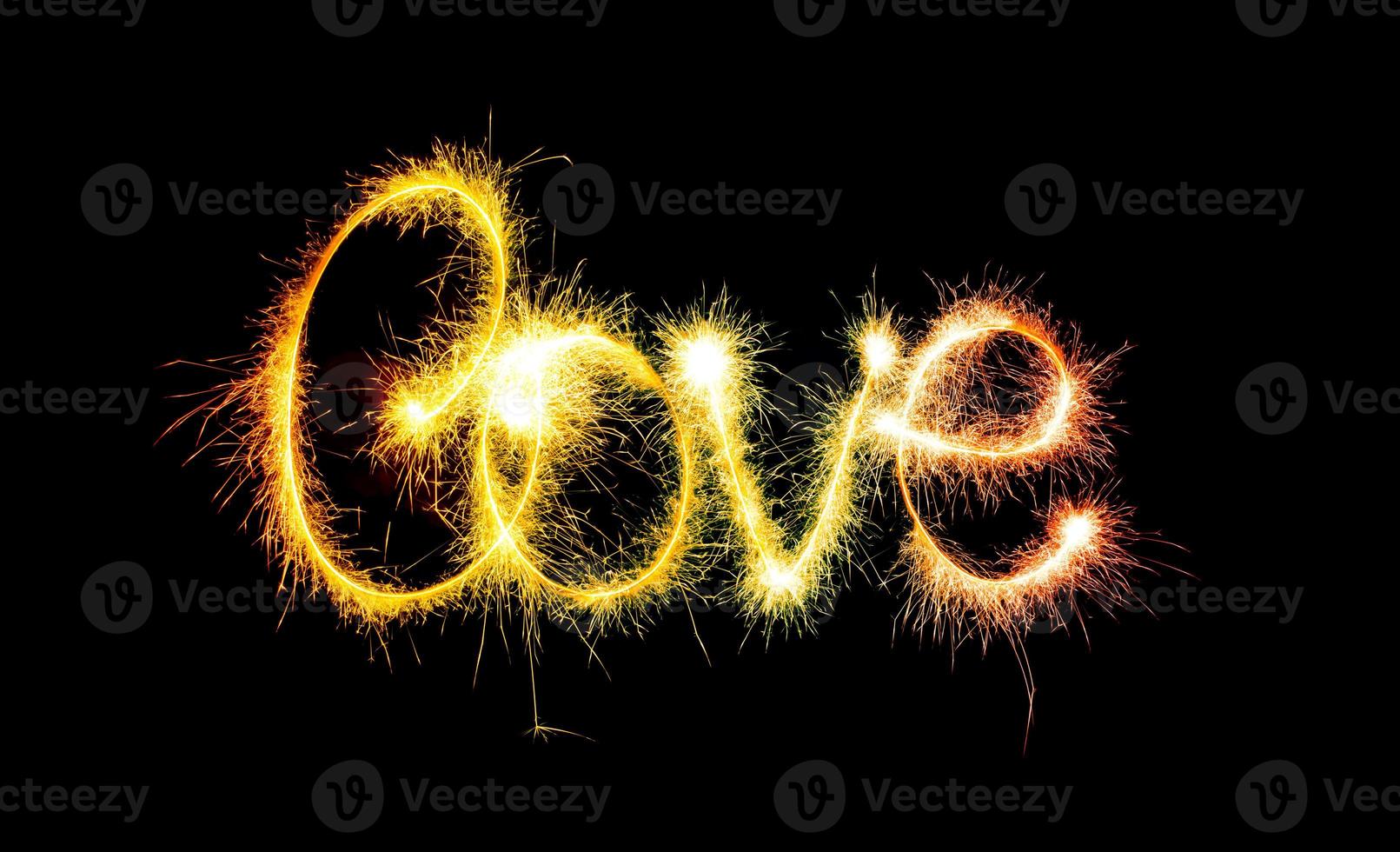 san valentino giorno - amore fatto un' sparkler su nero foto