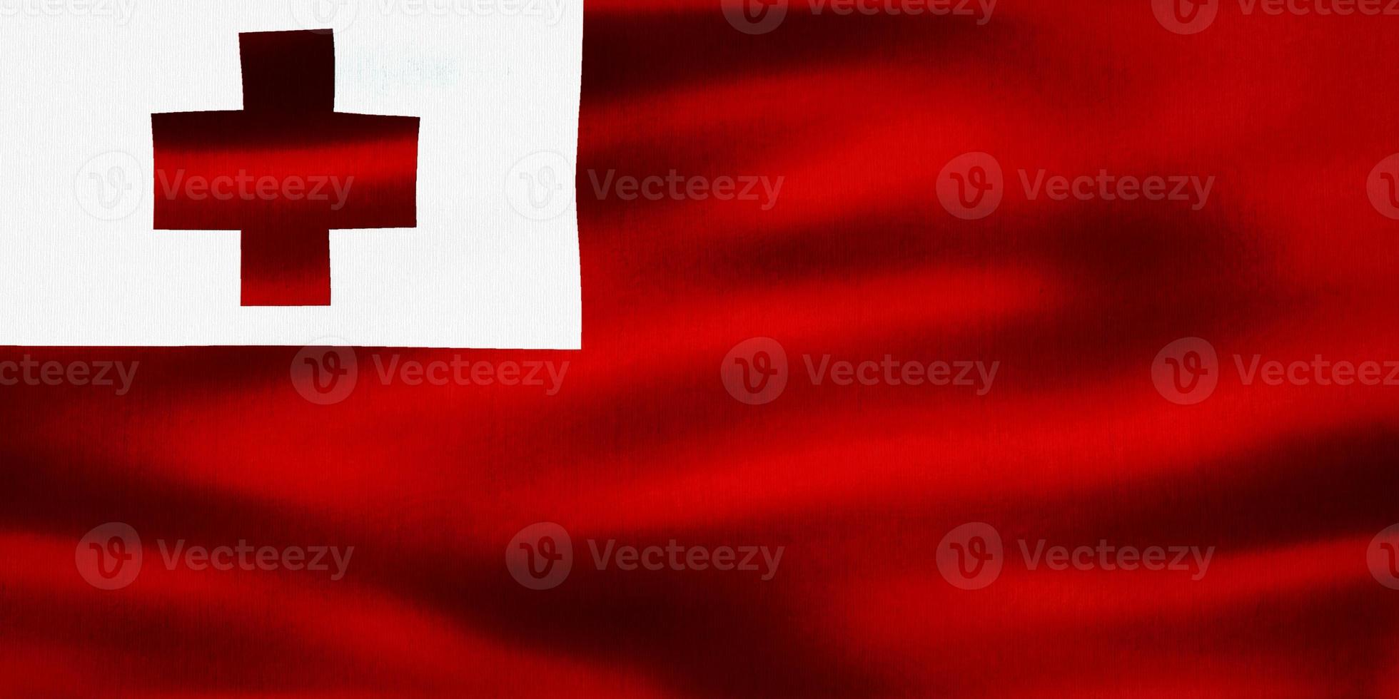 3d-illustrazione di una bandiera tonga - bandiera in tessuto sventolante realistico foto