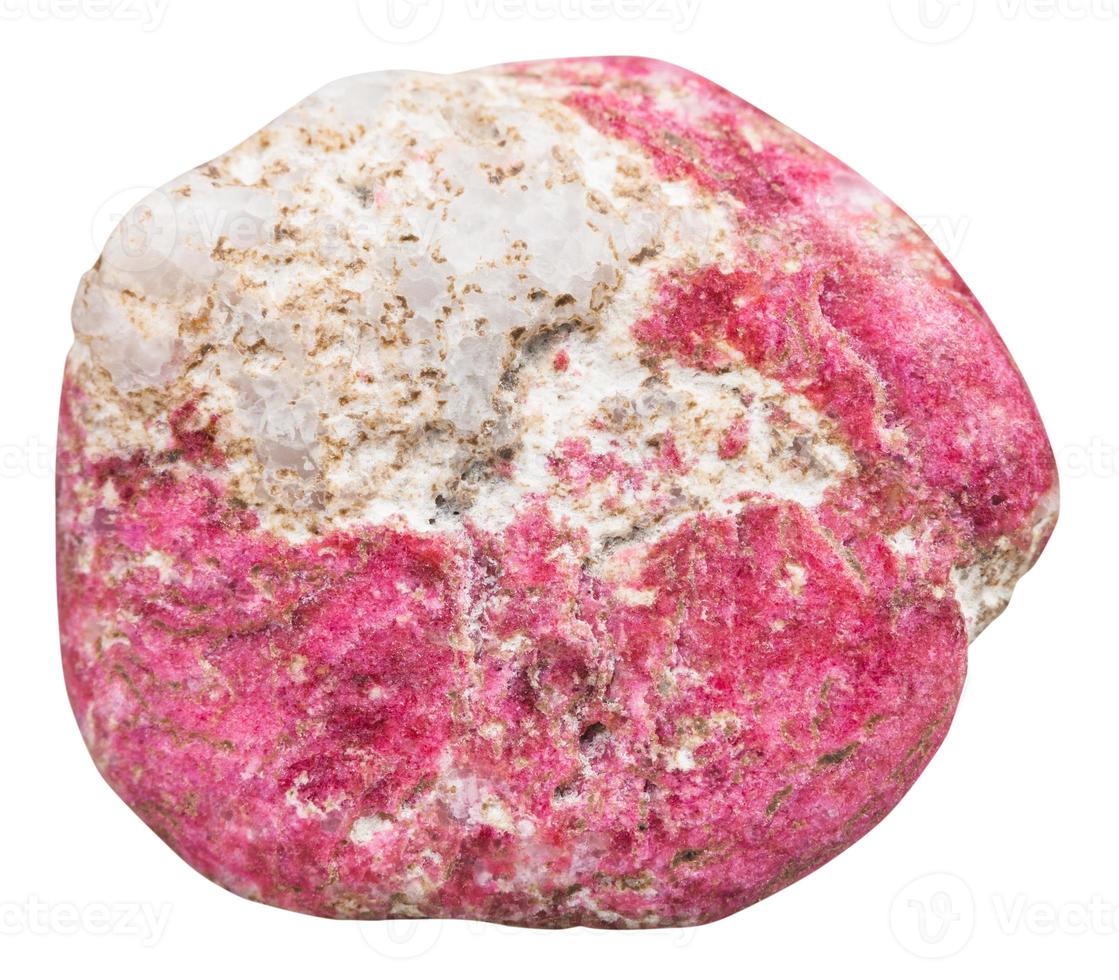 ciottolo di thulite rosalina pietra preziosa isolato foto