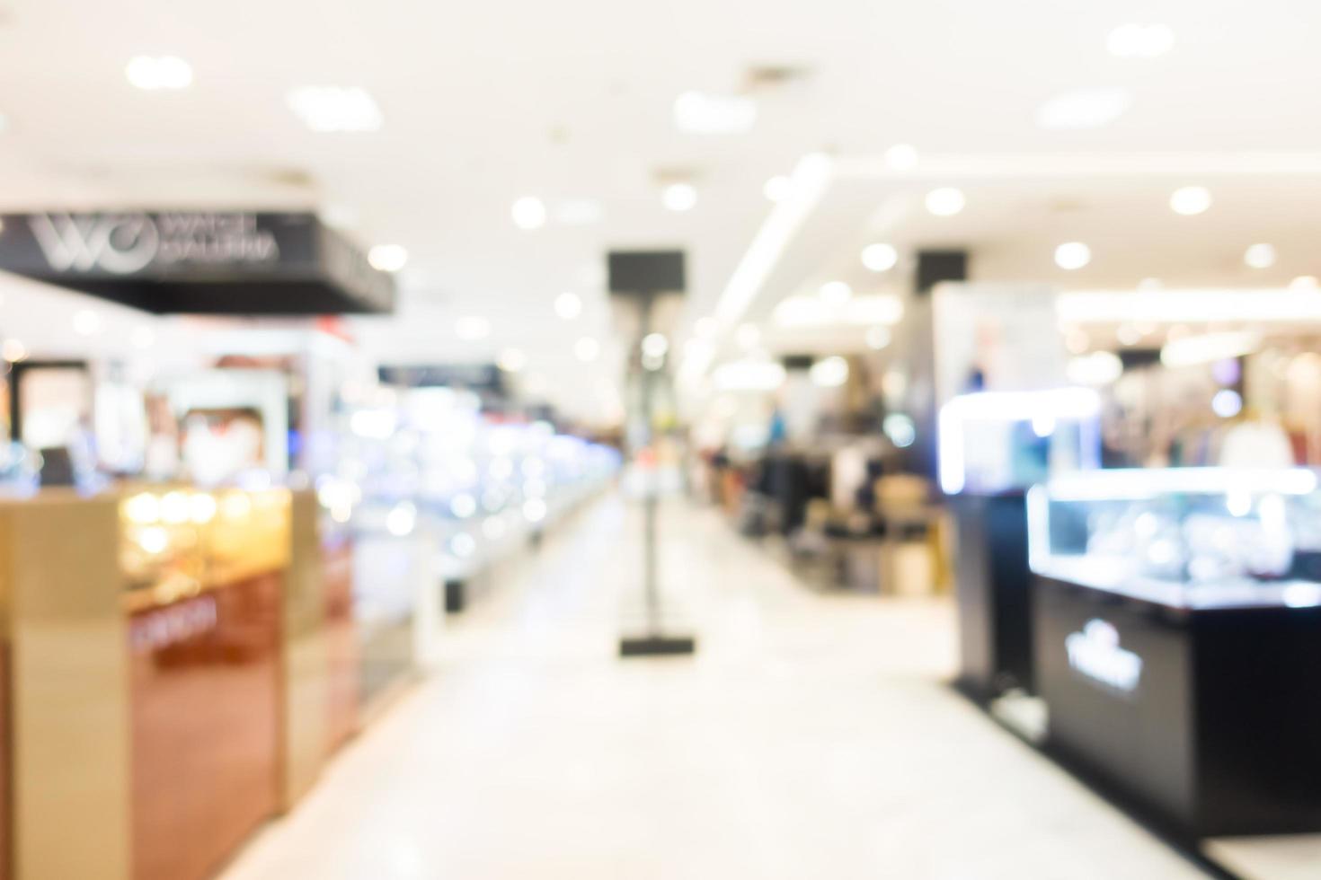 interno defocused del centro commerciale foto