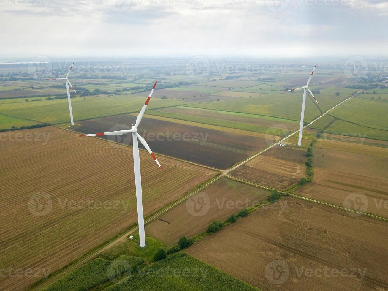 aereo Visualizza di energia producendo vento turbine, Polonia foto
