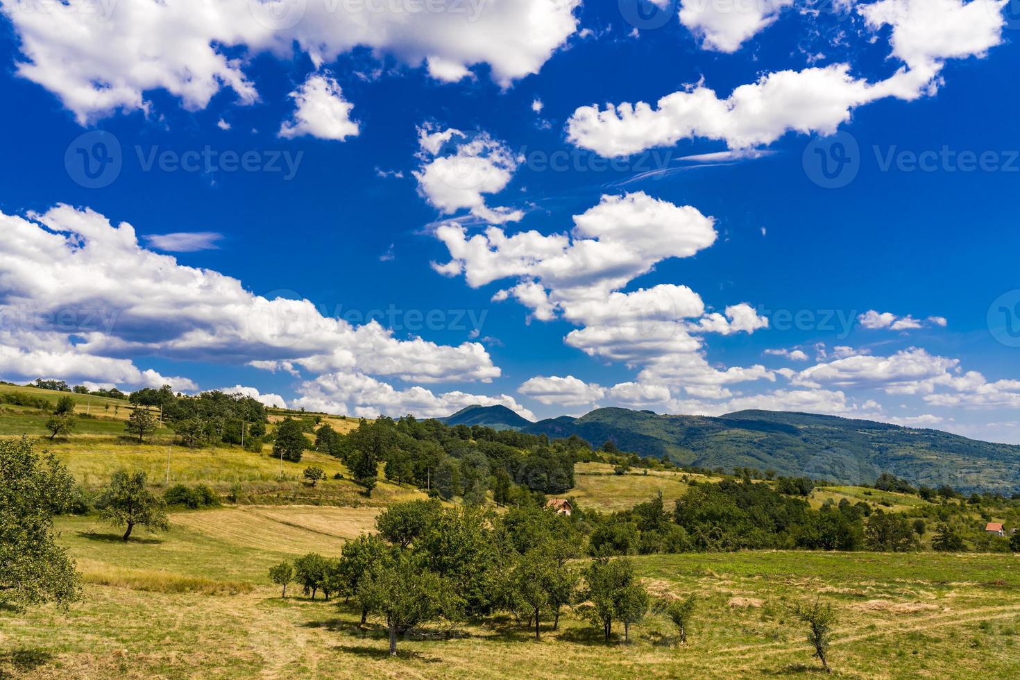 Greben collina dal fiume Danubio in Serbia foto