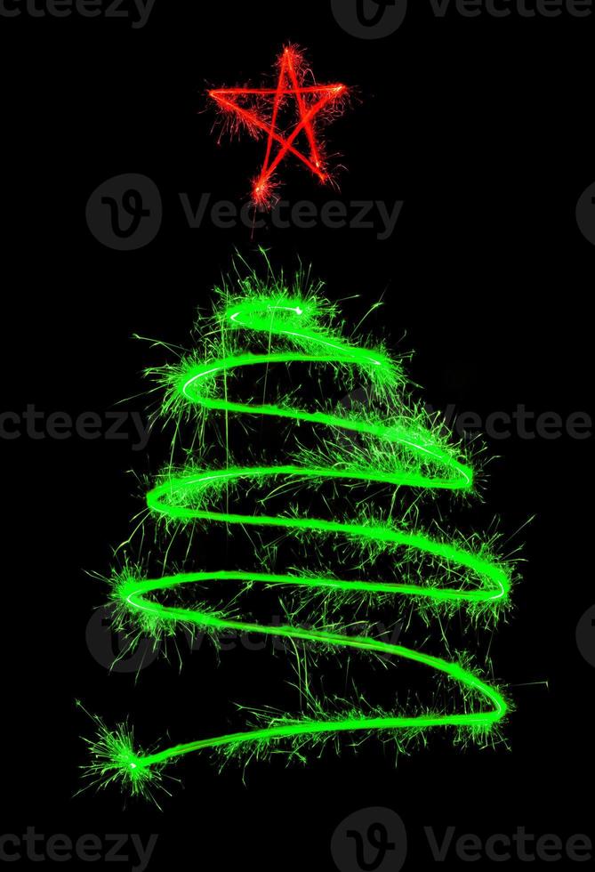 Natale albero fatto di sparkler foto
