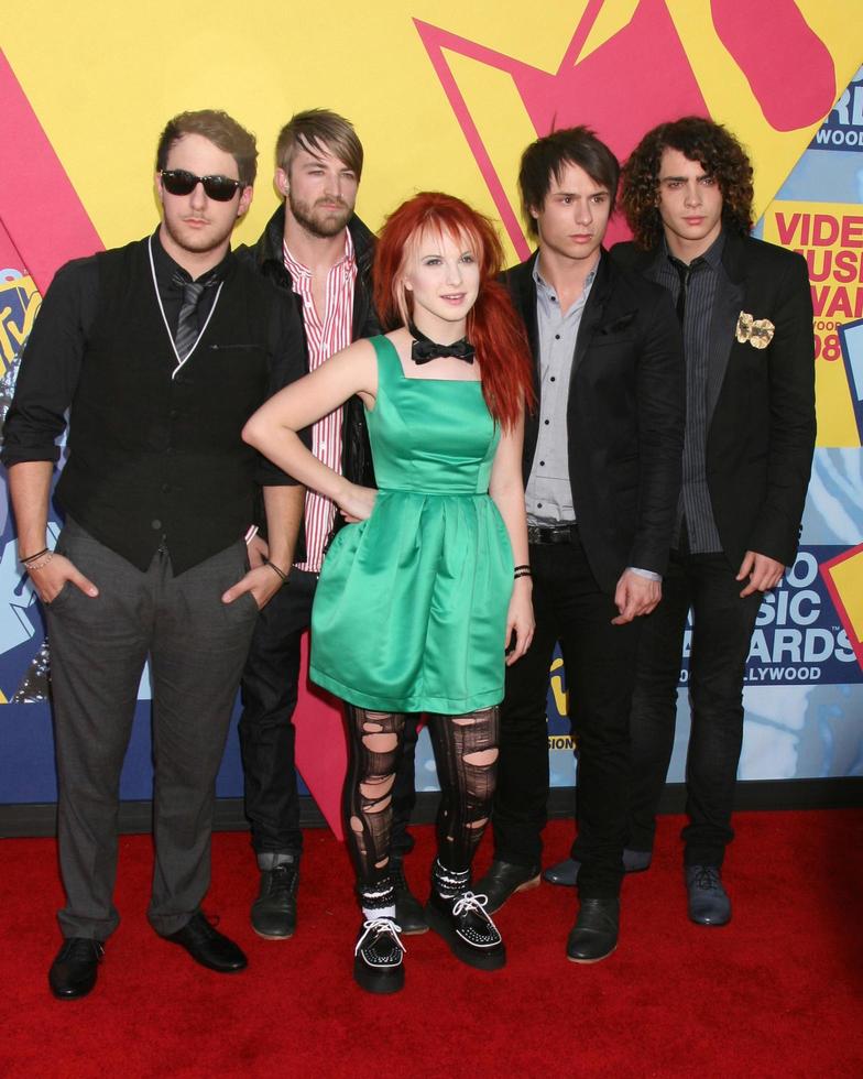 paramore in arrivo a il video musica premi su mtv a fondamentale studi nel los angeles circa a settembre 7 20082008 foto