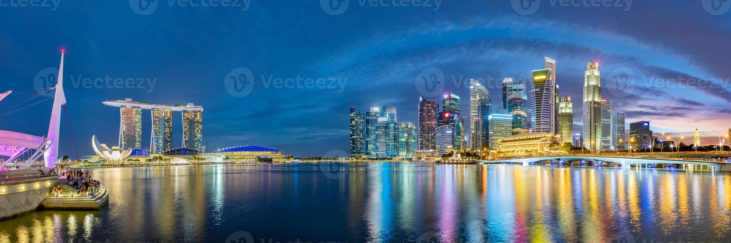 Singapore Financial District skyline a Marina Bay foto
