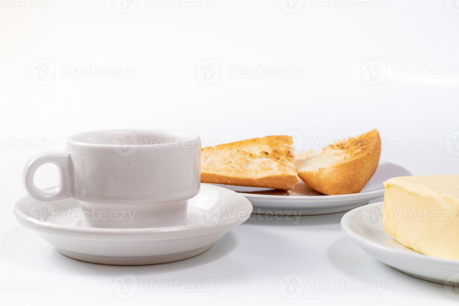 caffè e pane prima colazione foto