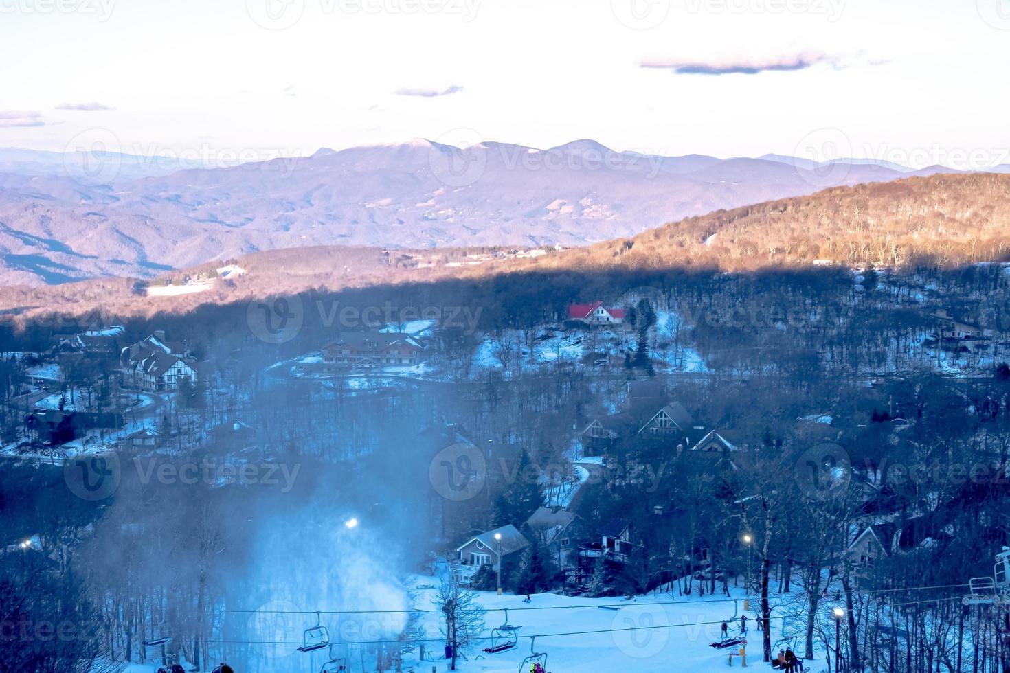 inverno e neve scenario vicino faggio montagna nord carolina foto