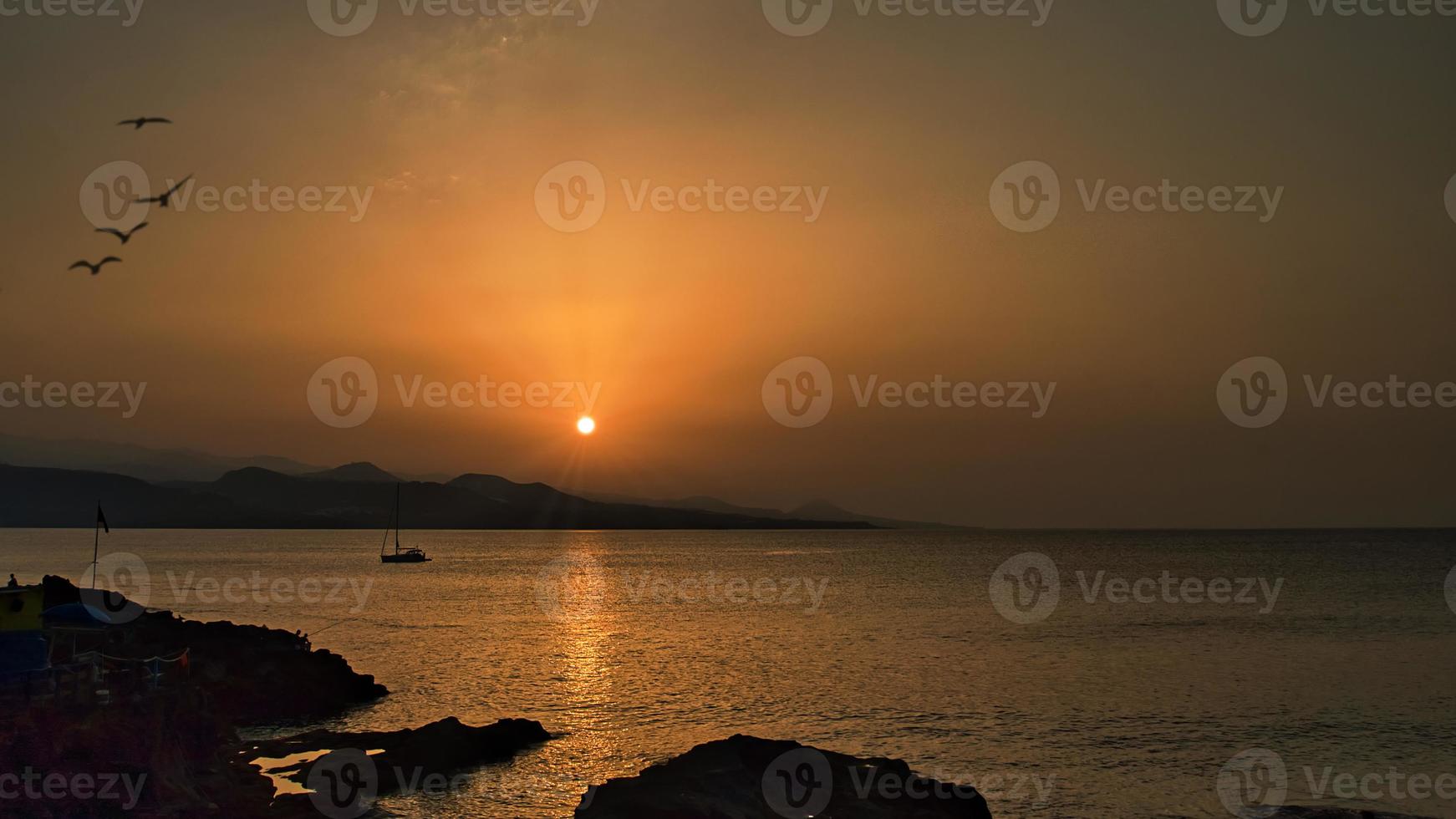 tramonto a las palmas -canteras spiaggia foto