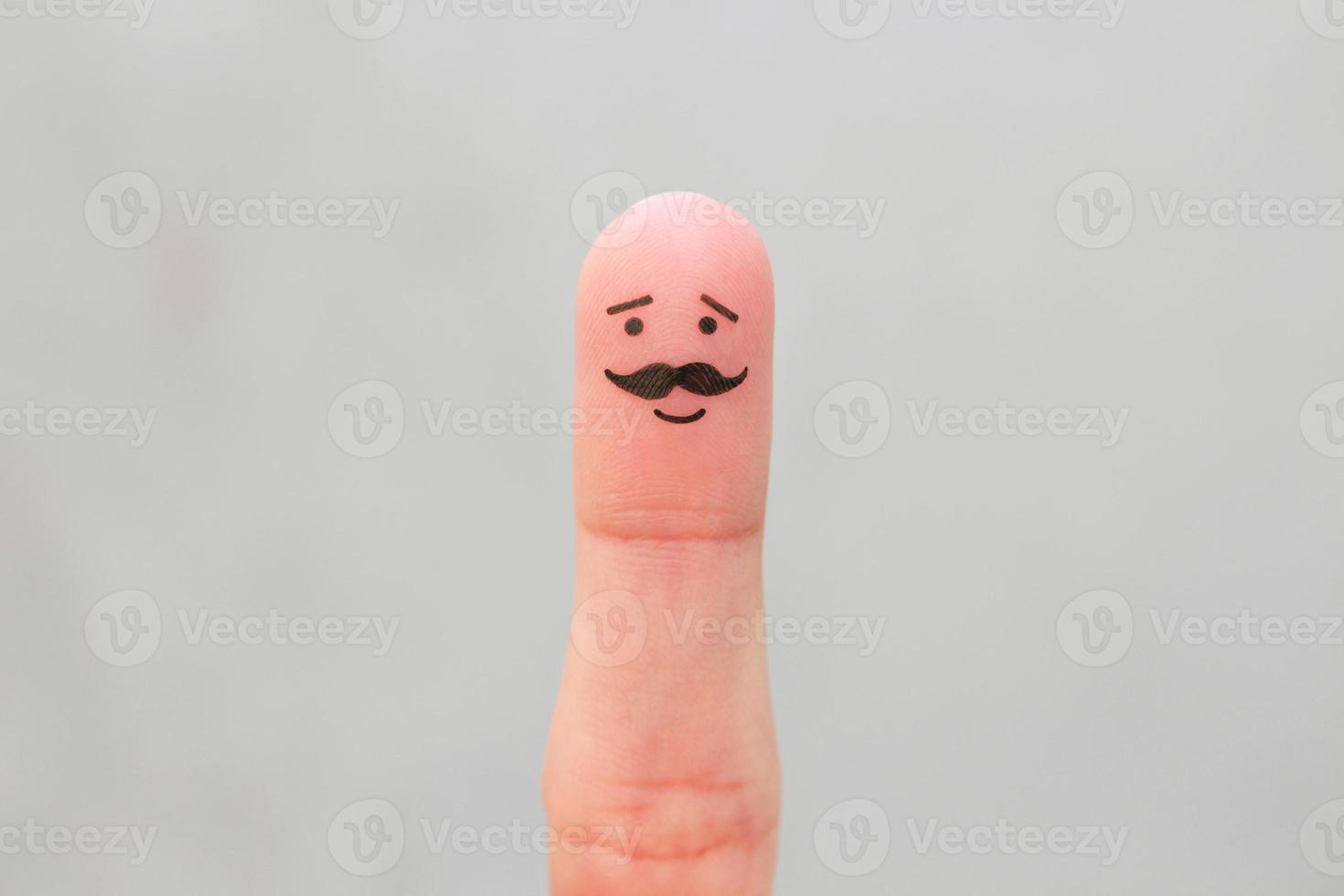 dito arte di contento uomo con un' baffi. foto