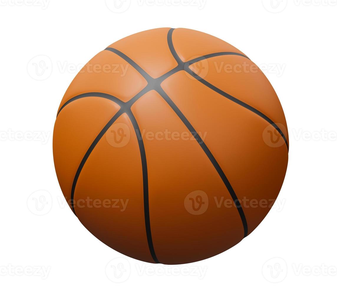 pallacanestro palla 3d rendere. 3d rendere cartone animato minimo icona illustrazione foto