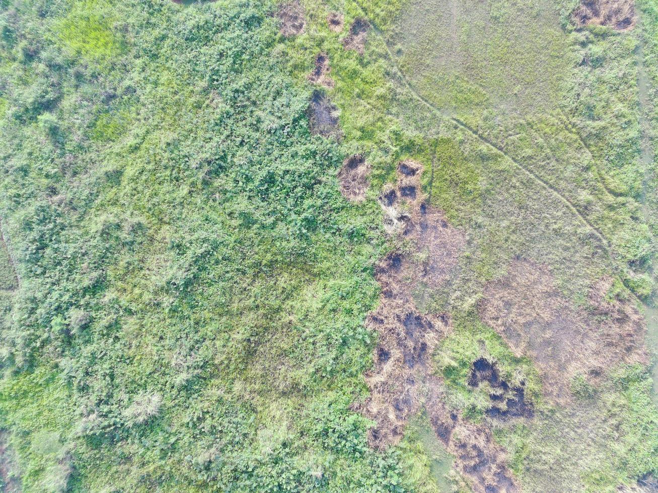 aereo Visualizza di terra Mappatura di senza equipaggio aereo veicolo nel bogor, Indonesia. foto