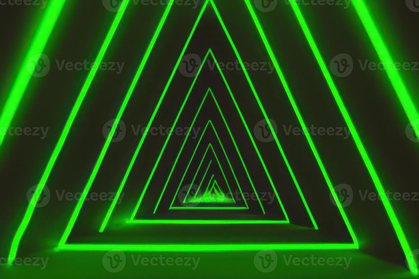 verde neon Linee triangolare verde moda sfondo, alla moda futuristico sfondo. 3d rendere foto