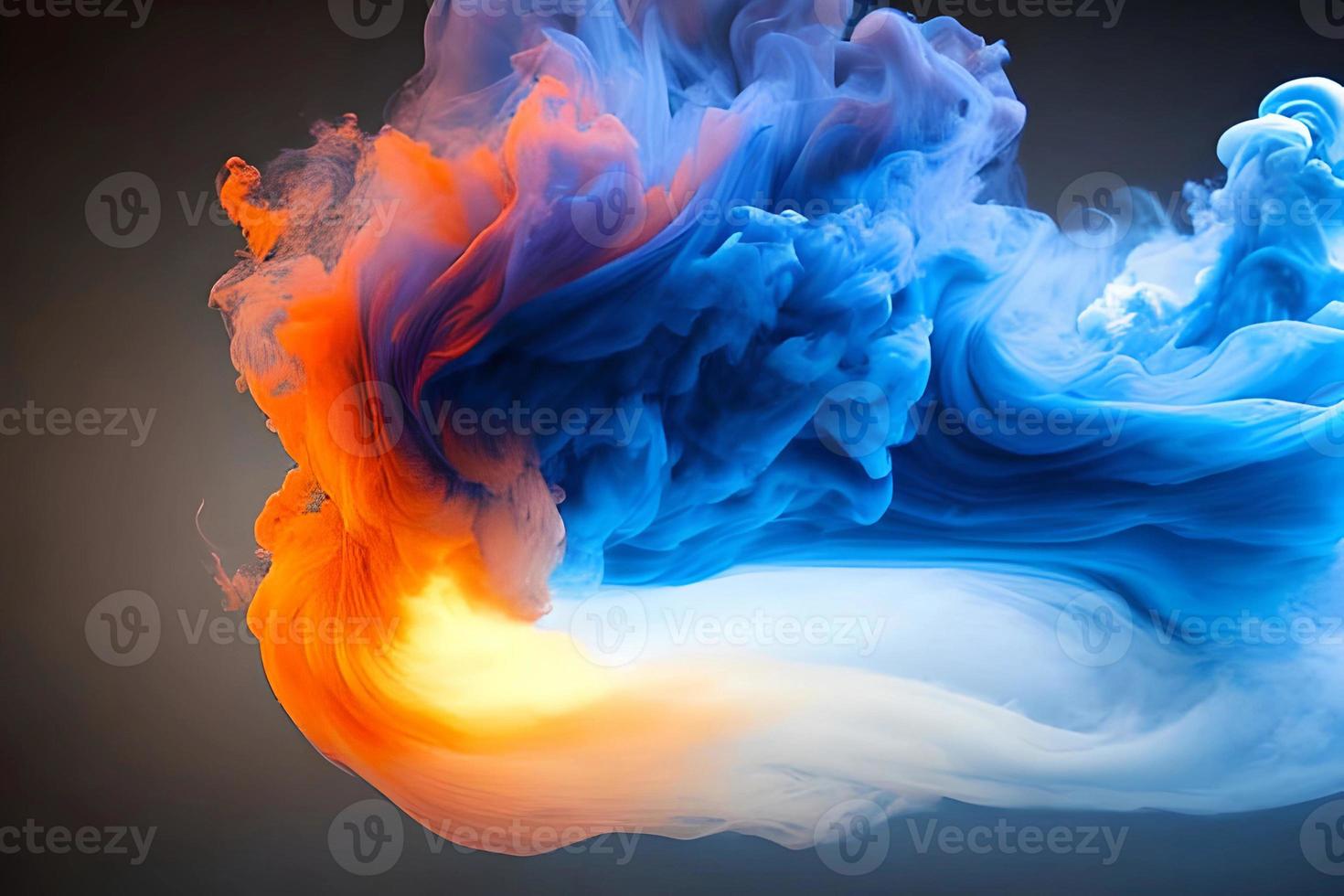 bellissimo blu e arancia doppio tono Fumo arte sfondo. foto
