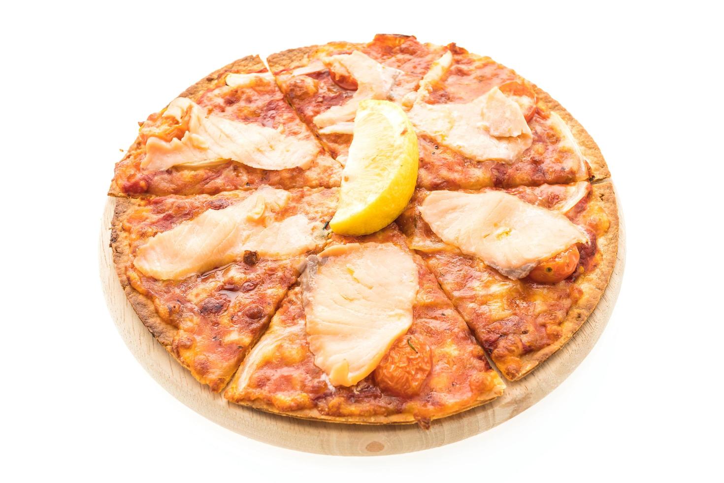 pizza con salmone affumicato foto