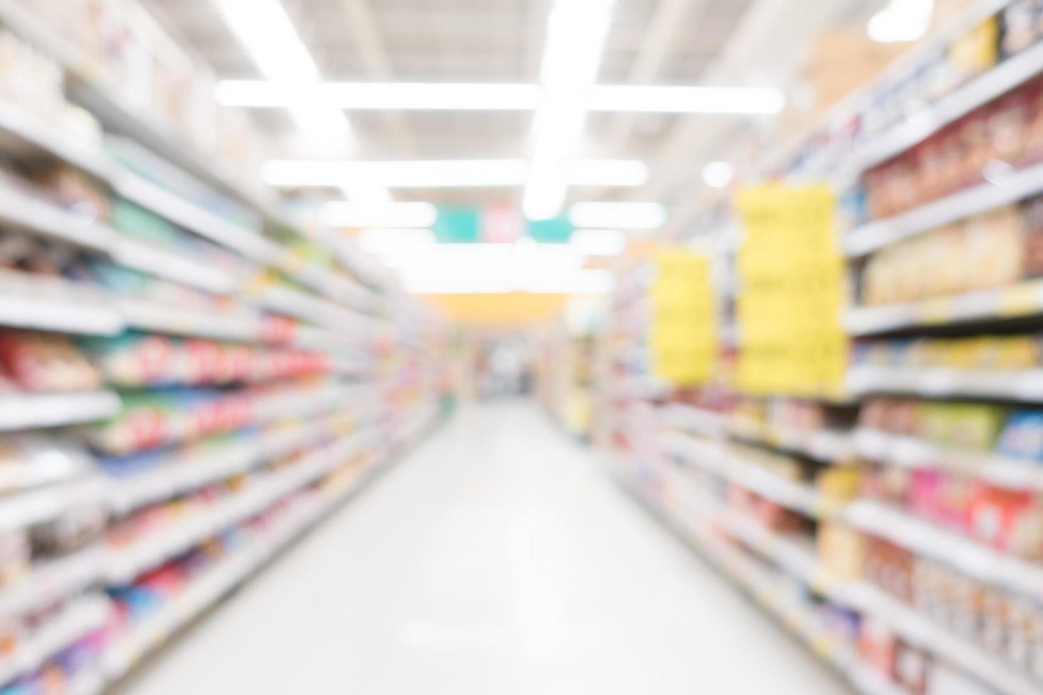 interno supermercato defocused astratto per lo sfondo foto