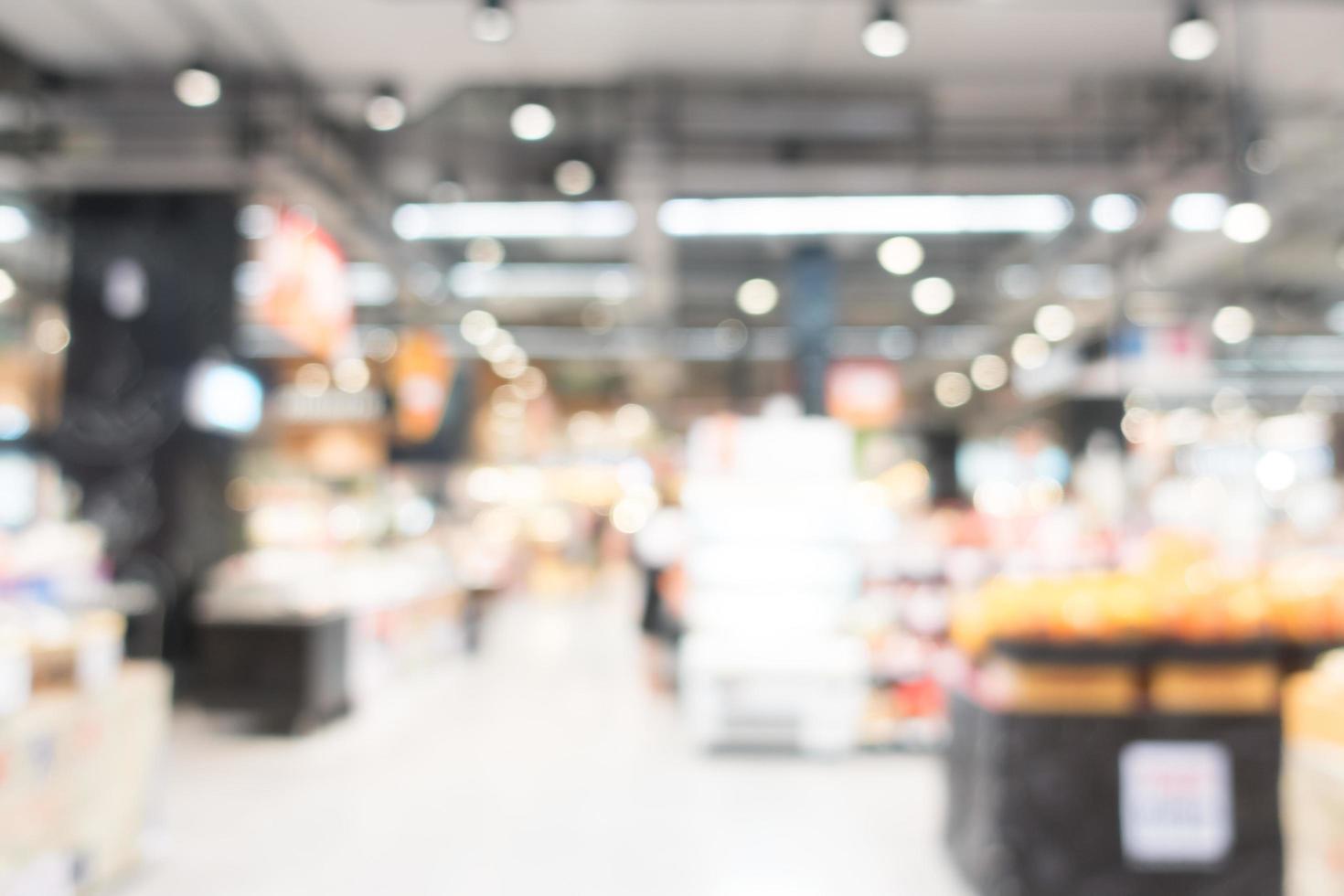 interno supermercato defocused astratto per lo sfondo foto