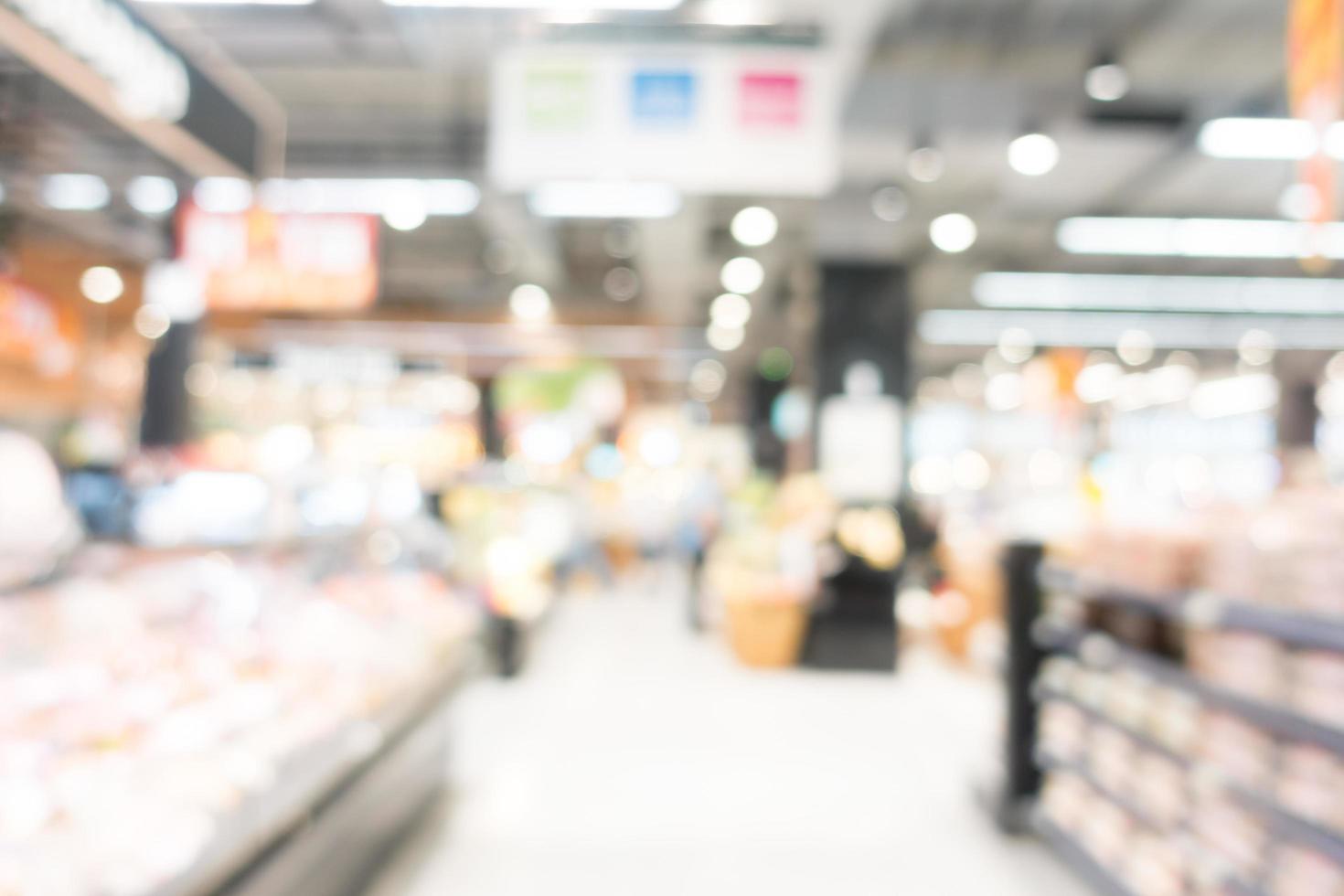 interno supermercato defocused astratto per lo sfondo foto