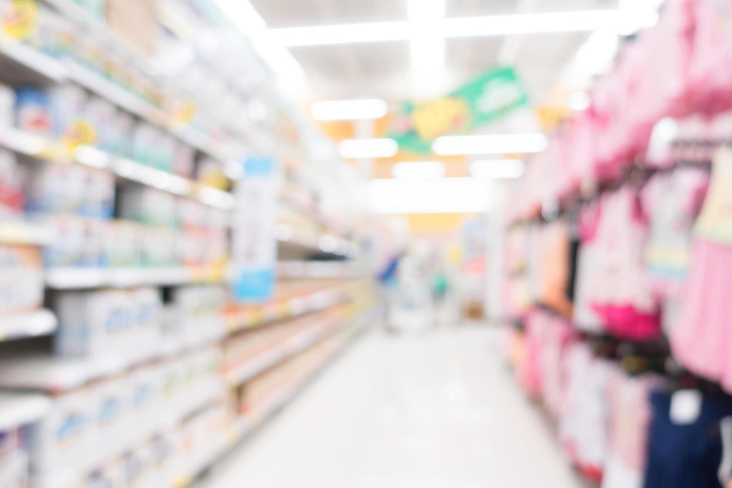 interno supermercato defocused astratto per lo sfondo foto