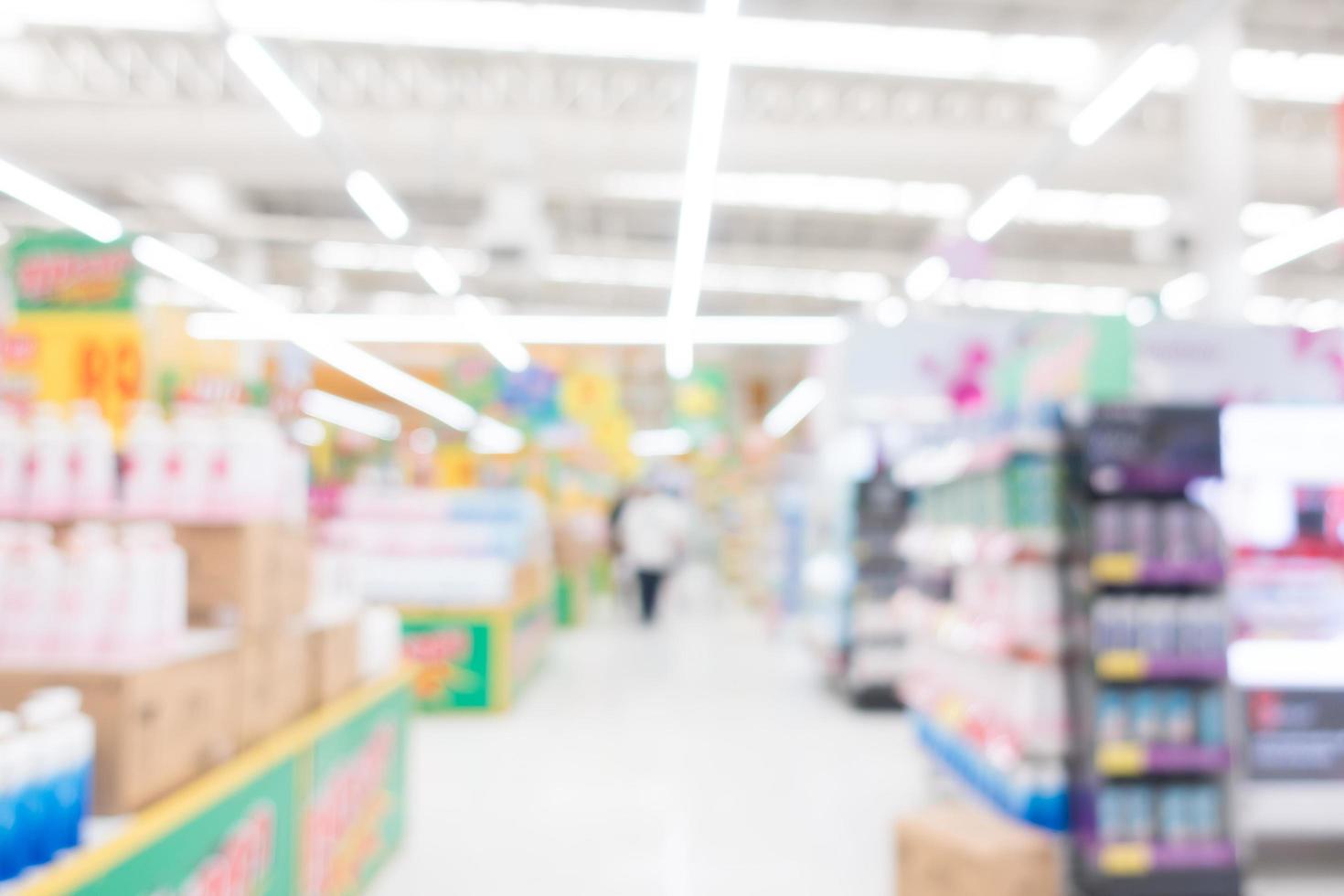 interno supermercato defocused astratto per lo sfondo foto