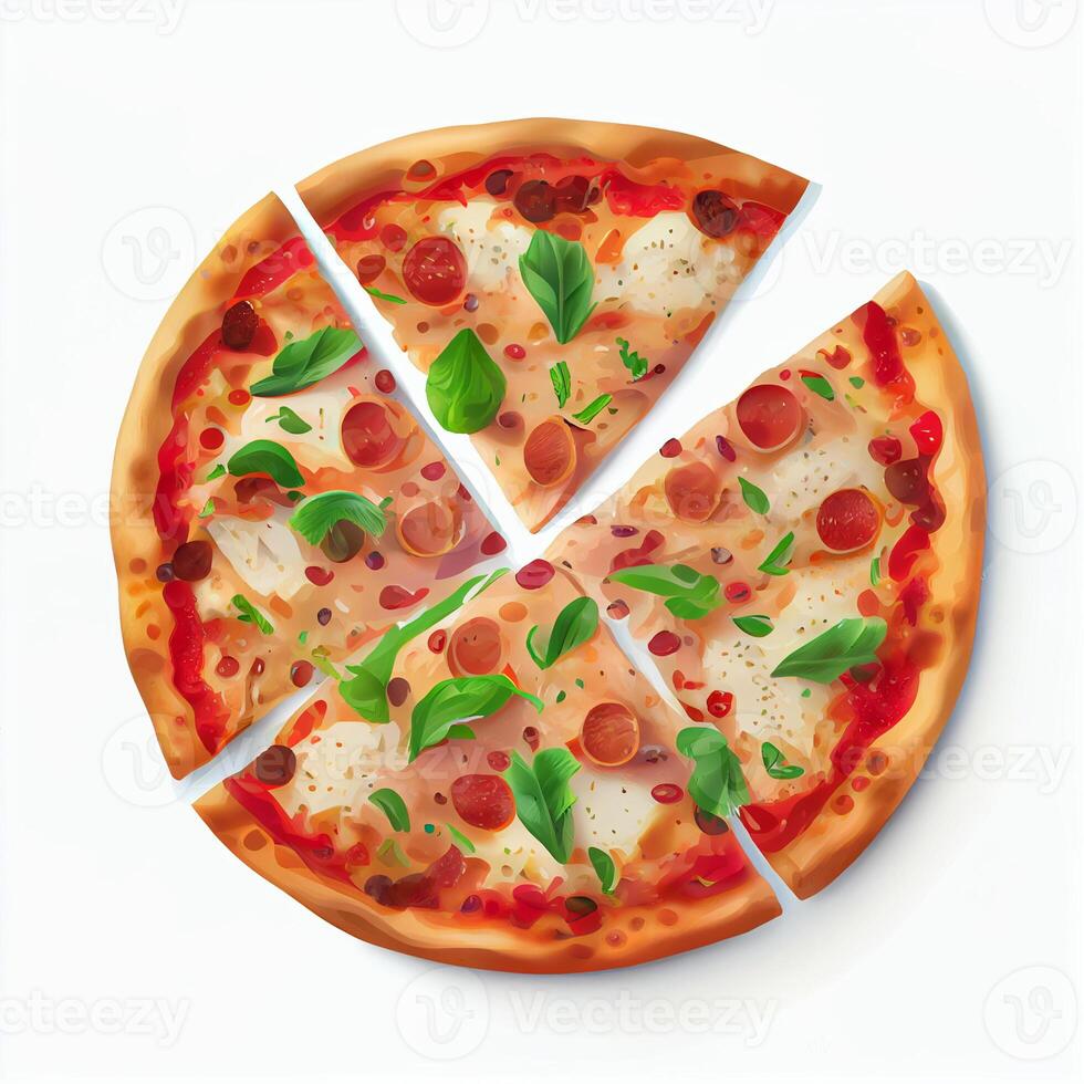 appena al forno caldo vegetariano vegano Pizza - ai generato Immagine foto