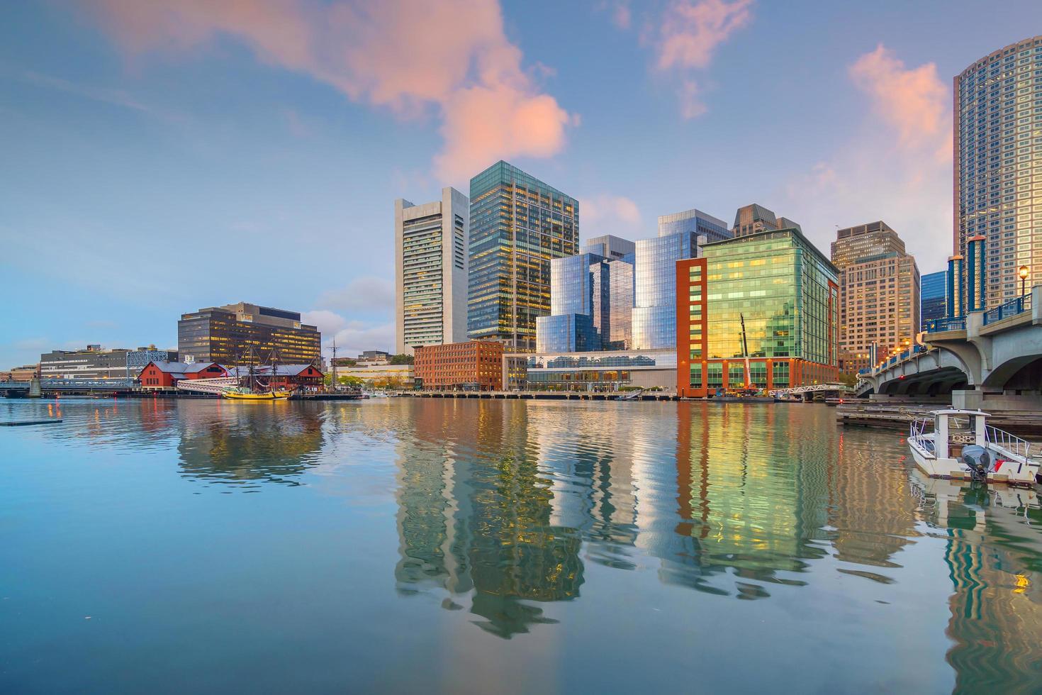 boston city skyline del centro usa foto