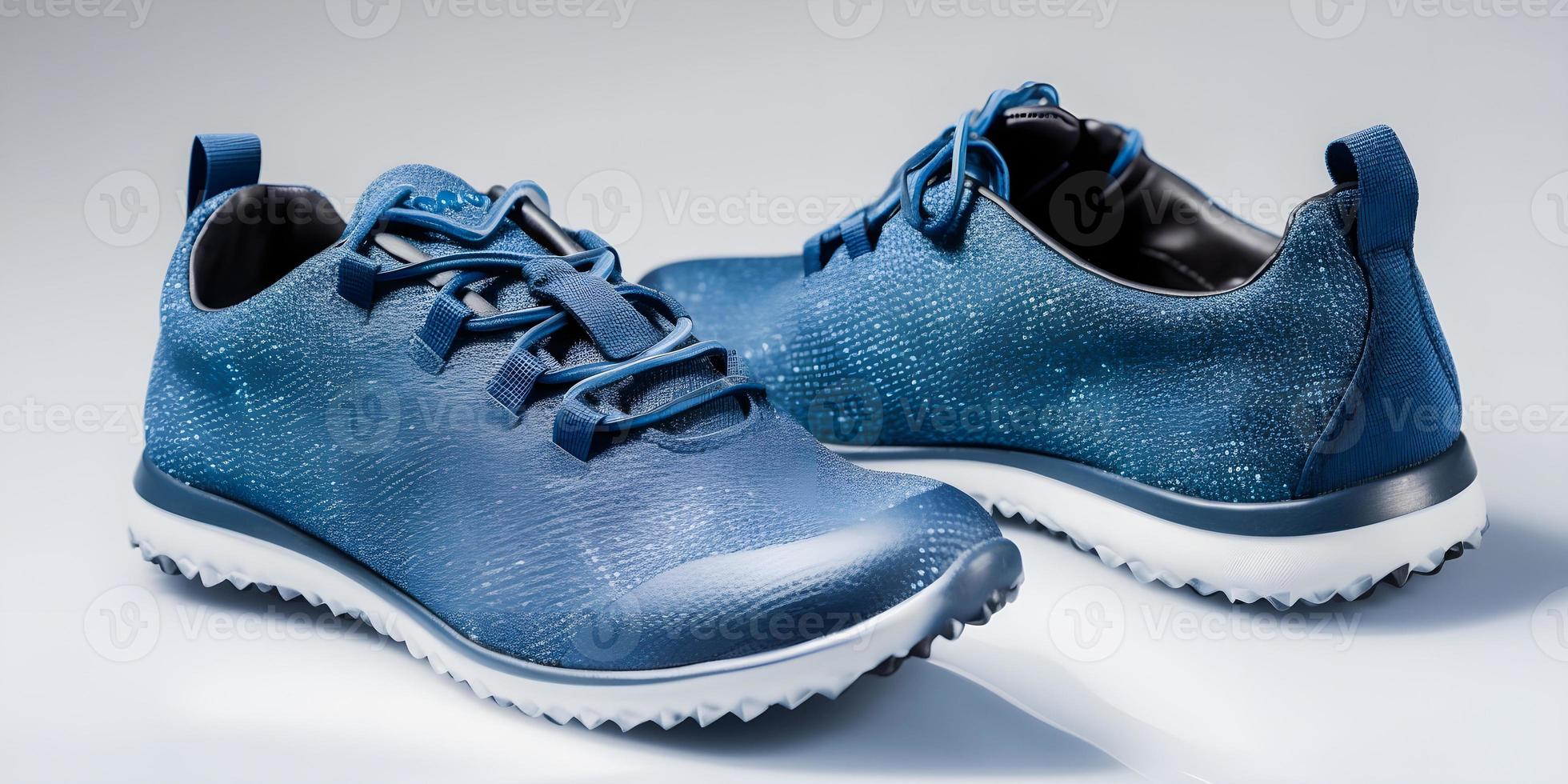 passo su il tuo stile con cerniera progettato corridore scarpe. un' ui o UX approccio per leggero e buio blu colore opzioni foto