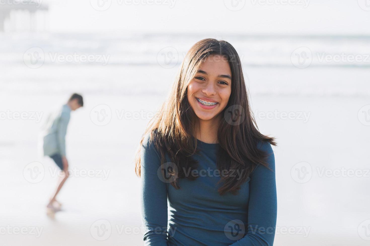 fratelli su il spiaggia foto