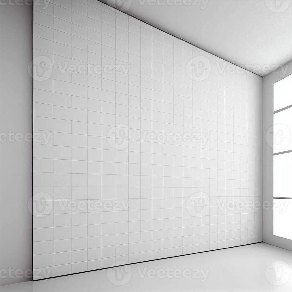 bianca luminosa spazioso studio con un' grande finestra - ai generato Immagine foto