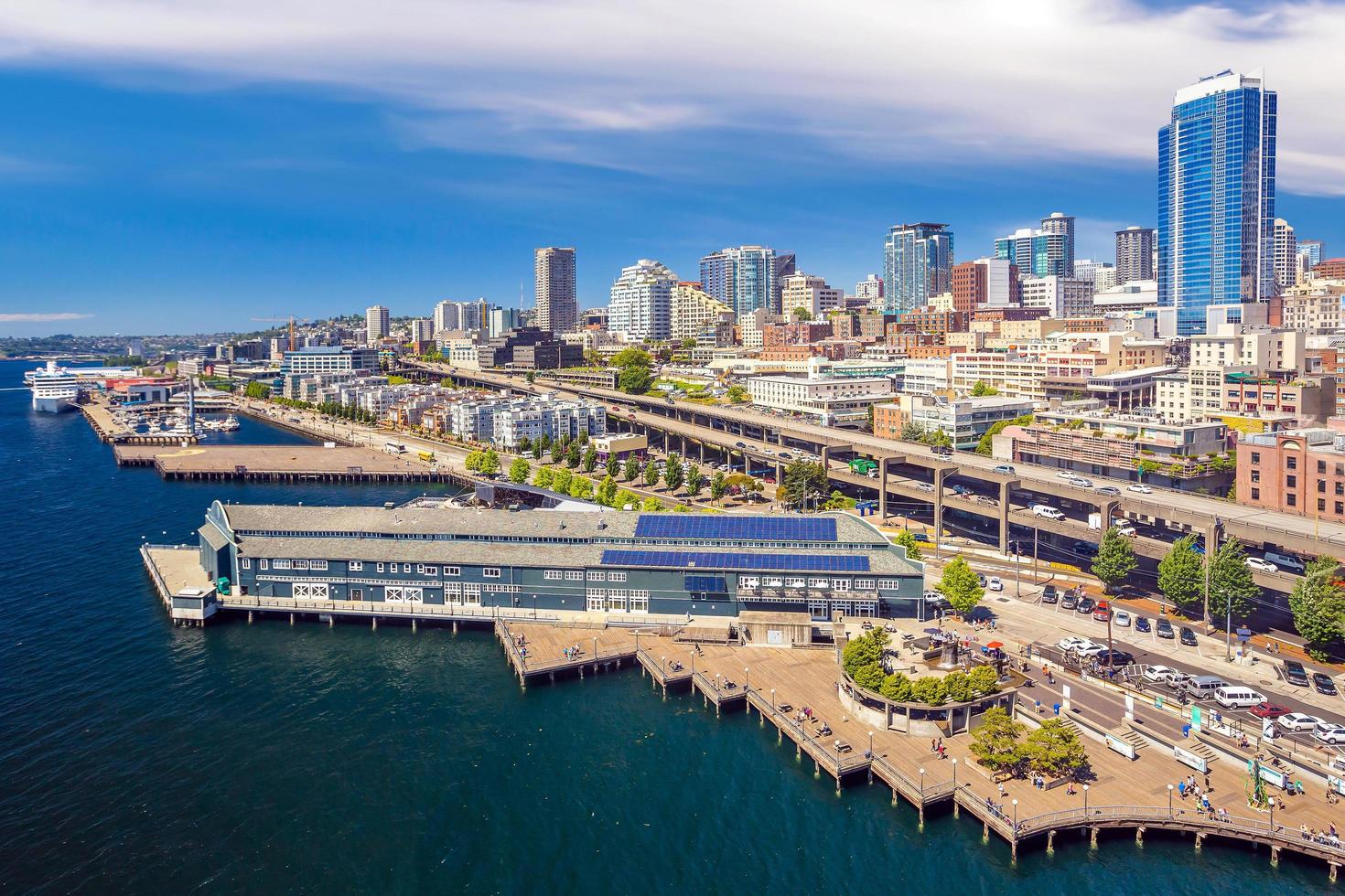 Seattle skyline del centro città paesaggio urbano nello stato di washington, usa foto