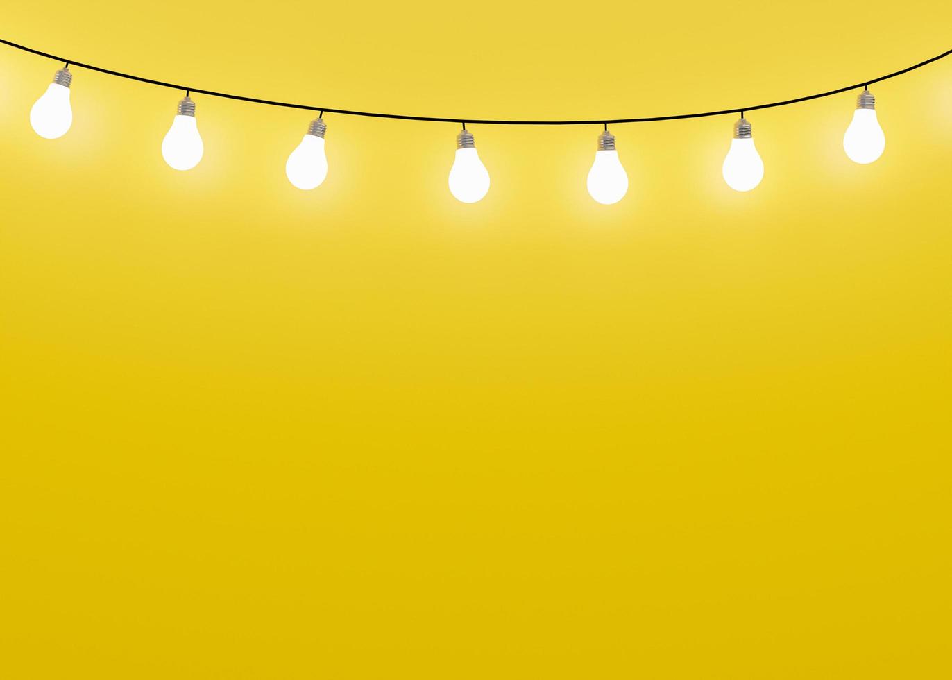 sfondo giallo con molte lampadine foto