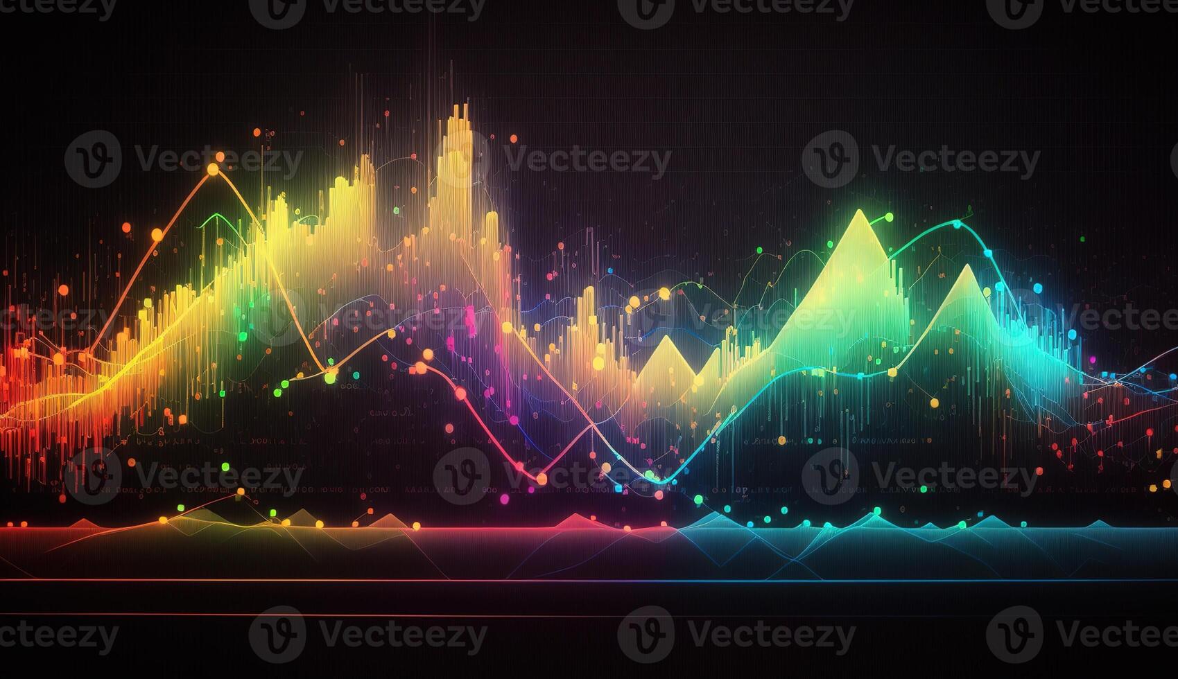 generativo ai, azione mercato grafico linee, finanziario grafico su tecnologia astratto sfondo rappresentare finanziario crisi, finanziario fusione. tecnologia concetto, commercio mercato concetto. foto