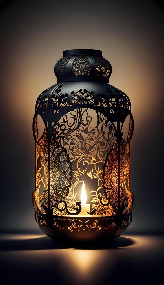 Ramadan kareem notte lanterna. ai generato foto