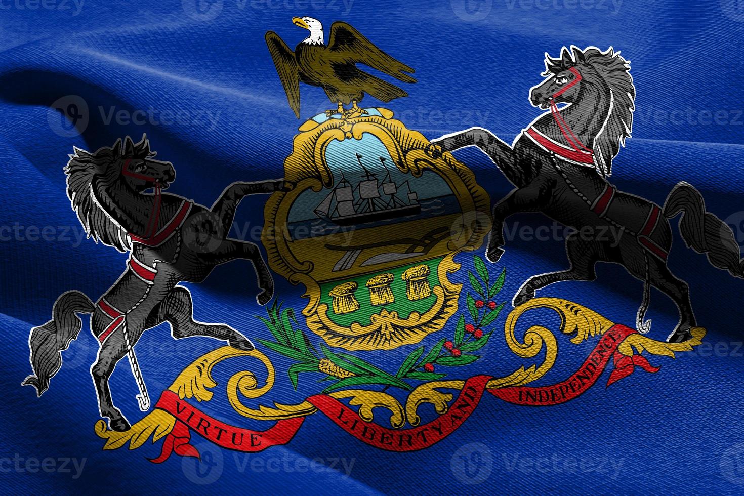 3d illustrazione bandiera di Pennsylvania è un' stato di unito stati foto