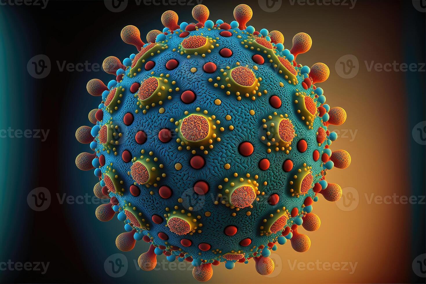 ai generato medico illustrazione di vaiolo delle scimmie virus astratto sfondo. foto