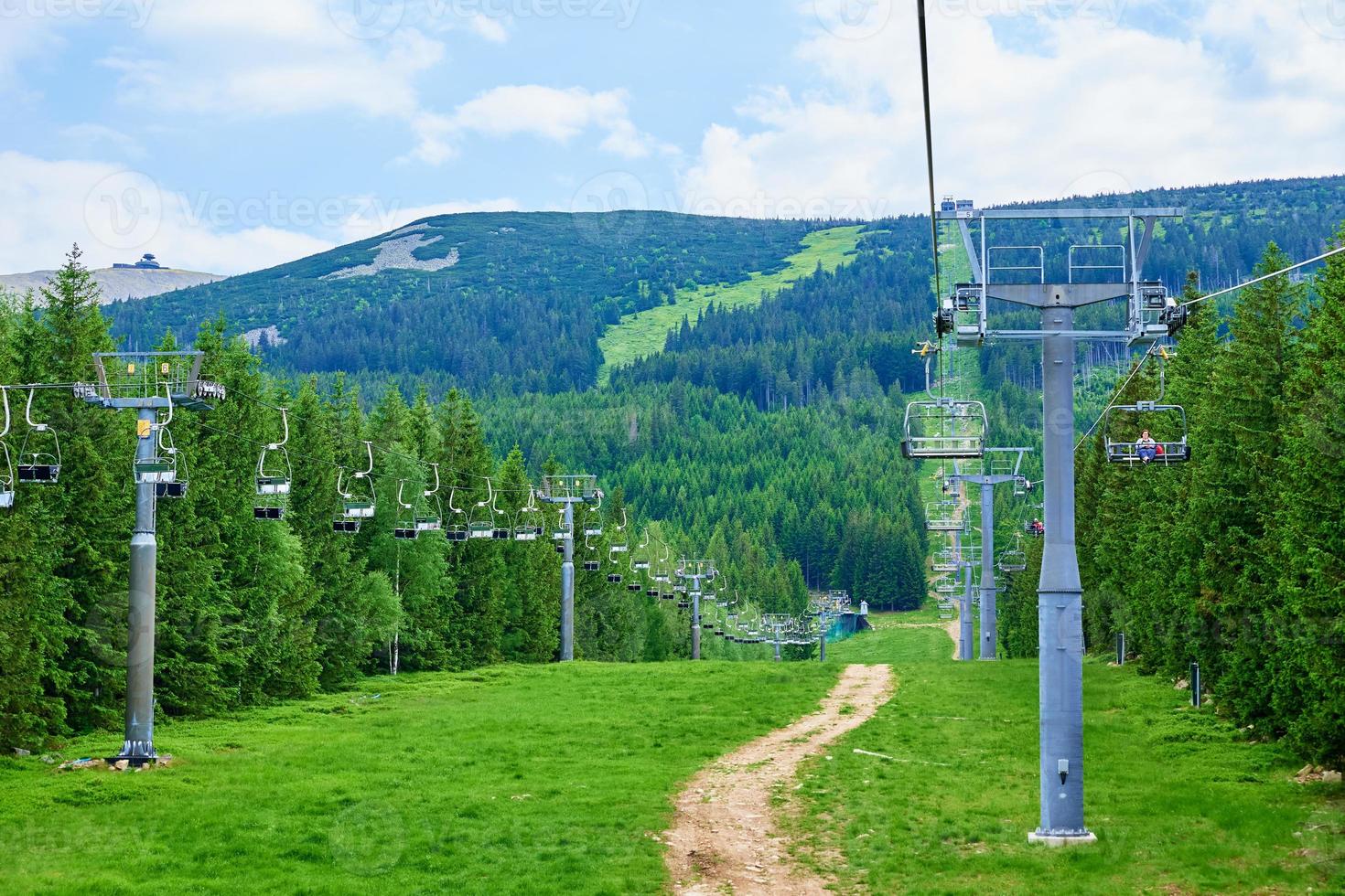 montagne con Aperto cavo macchine sollevare, karpacz, Polonia foto