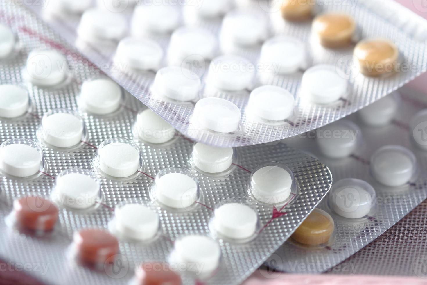 sfondo di pillole anticoncezionali foto