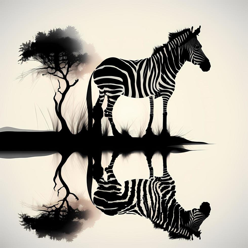 zebra silhouette ai generato foto