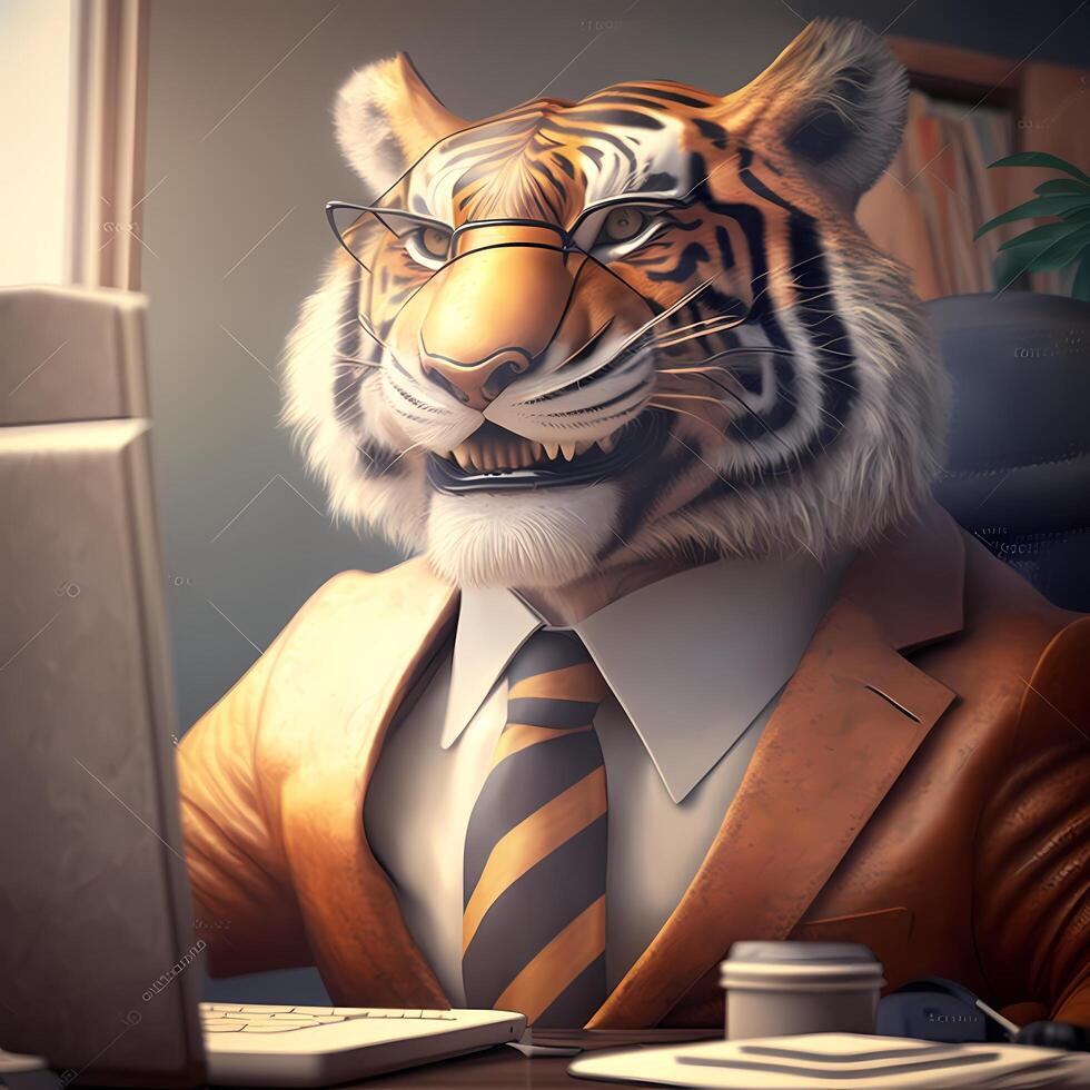 tigre illustrazione ai generato foto