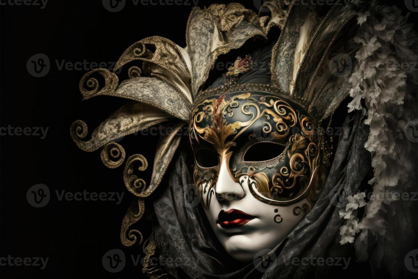 veneziano carnevale maschera. ai generato foto